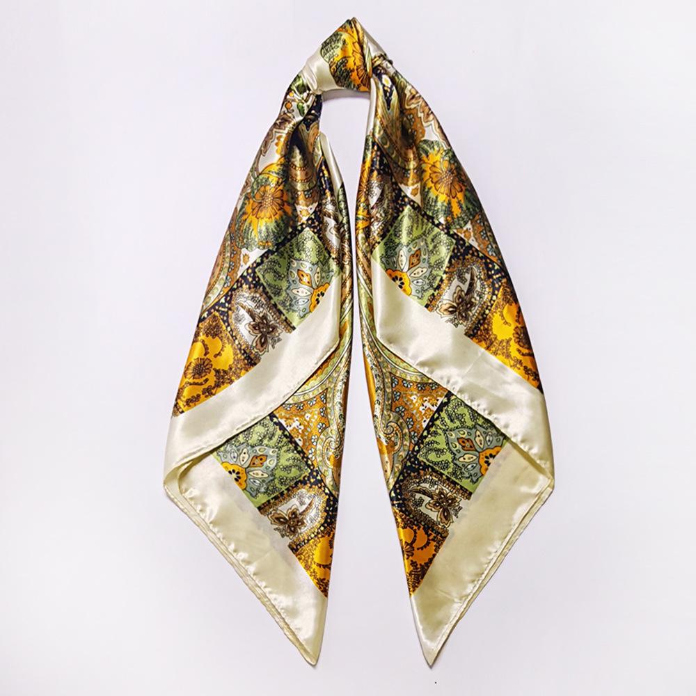 90cm Cashew Flower Scarf – Women’s Headscarf: Trendy, Versatile, and Made from Rayon 90x90cm