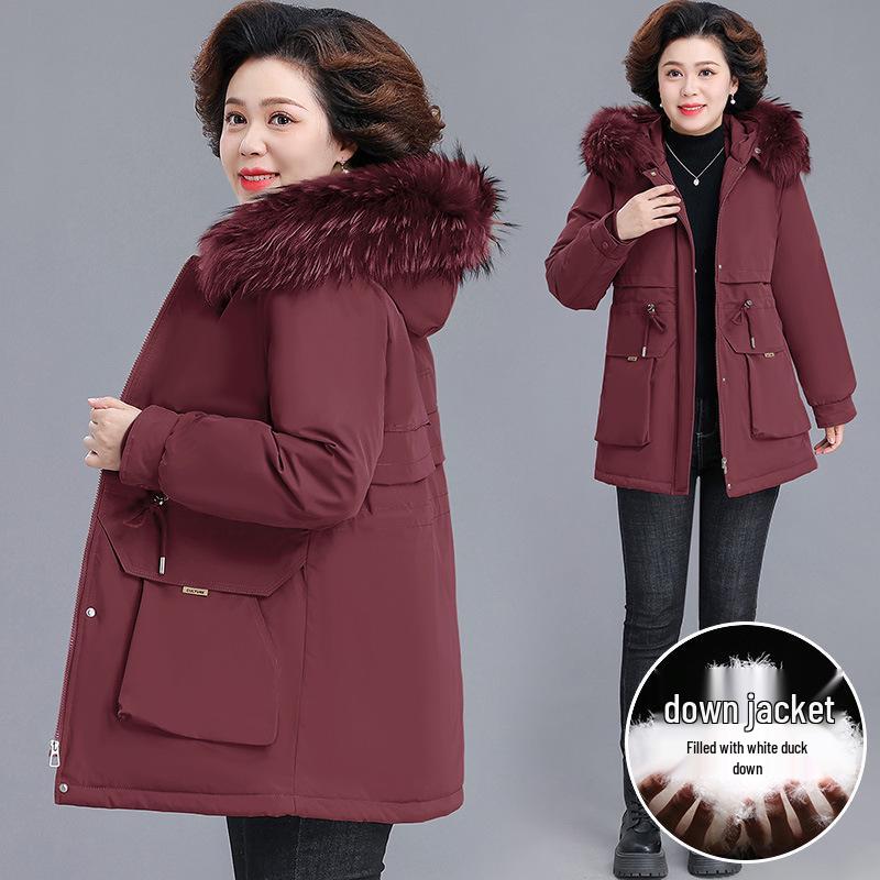 

Women s 2025 Winter Parka with Detachable Liner for Middle-aged and Elderly - Stylish Down Jacket Coat 6XL (suggested 165-180 jin)