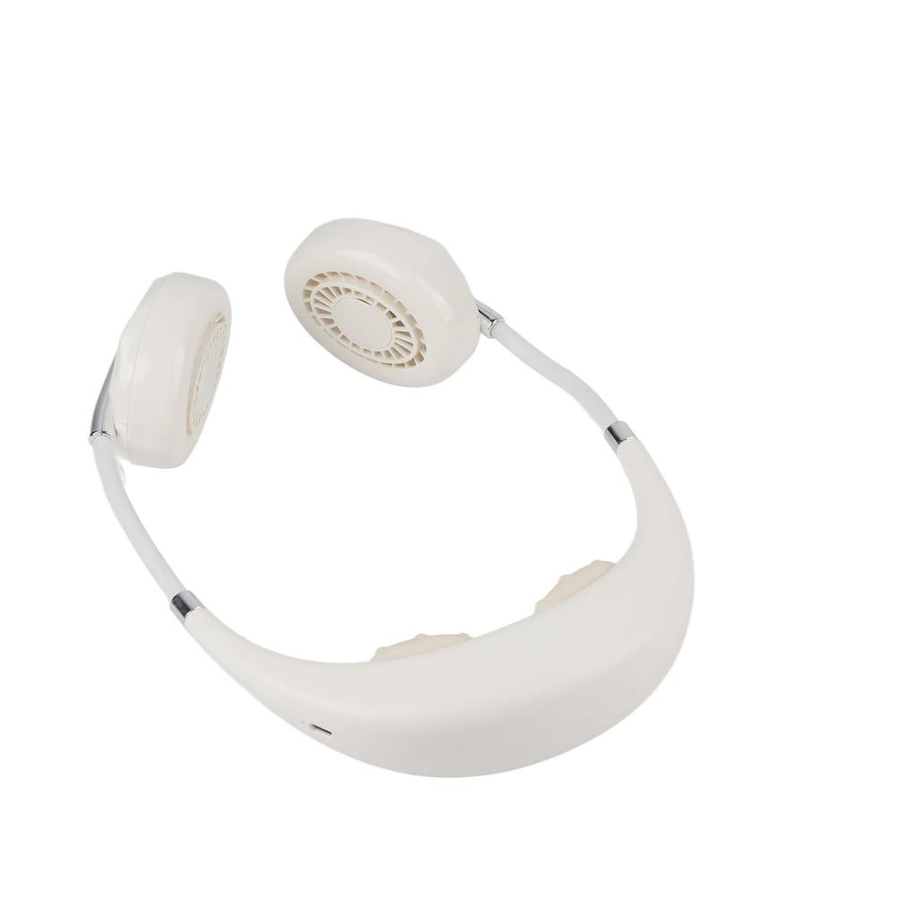 Hanging Neck Fan Portable Multifunction Leafless Massage Aromatherapy Neck Fanfor Outdoor HomeWhite