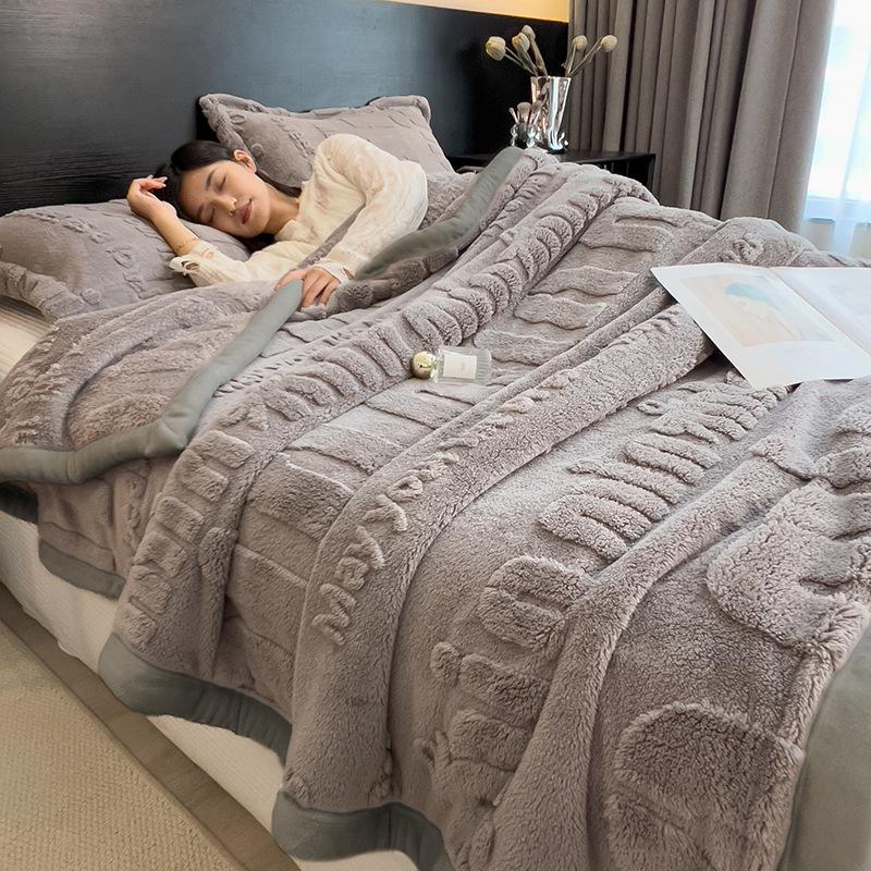 

Затишний зимовий плед з коралового флісу - Потовщений плед для гуртожитків та диванів 200x230cm - Double Blanket