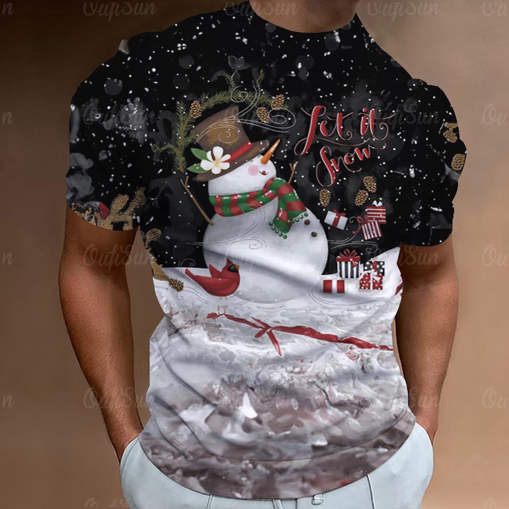 Funny Santa Claus Print Christmas T-Shirts 3d Oversized Tops Tees Mens Shirts Summer Holiday Casual O-Neck Male Harajuku Clothes