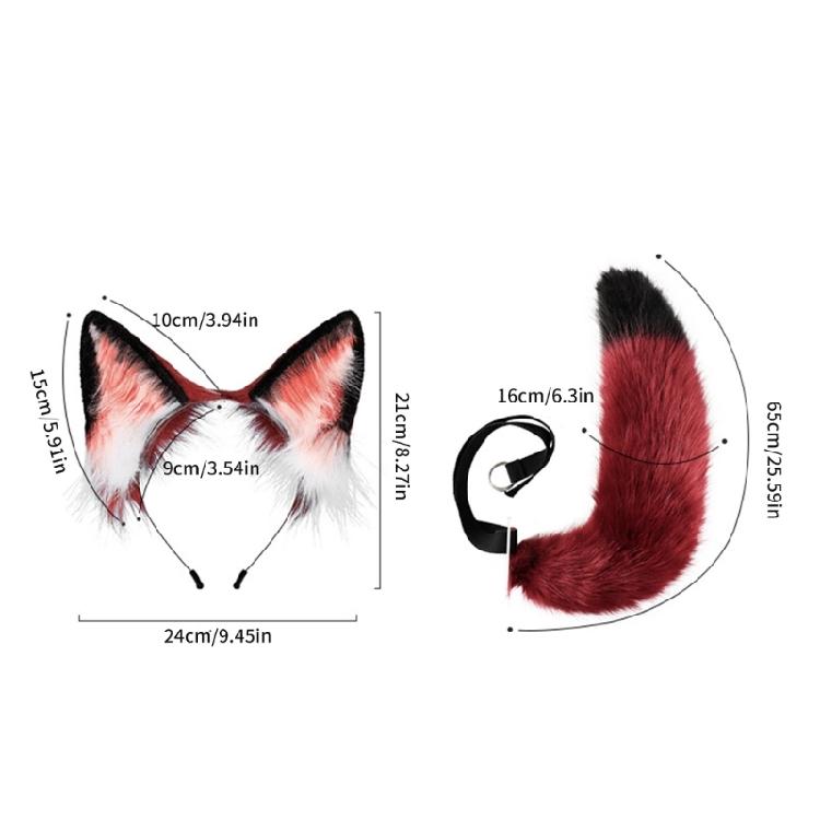 Foxes Cosplay Costume Foxes Ears Tail Halloween Party Foxes Ears Headband Tail