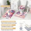 4Pcs Bathroom Shower Curtain Set  Pink Deer  Pattern Bathroom Curtain With 12 Hooks Non Slip Rugs Toilet Cover Mat Bathroom Partition