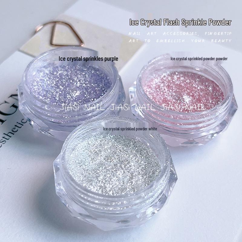 Ice Crystal Nail Art Diamonds: Fine Glitter Powder for 3D Sparkle DIY Decorations