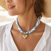 Handmade Bandana Scarf Necklace Lightweight Choker Necklace Gifts Heart Pendant  Daily Wear