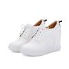 Women's slope heel single shoes spring and autumn inner height increase casual lace-up low-top shoes