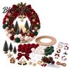 Beginner Craft Sets with Plush Kit Pom-Pom Wreath DIY Christmas Pompom Making Kit Balls Art