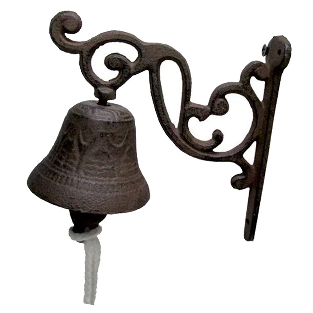 Cast Iron Rustic Wall Mounted Welcome Sign Hand Bell Aristocratic