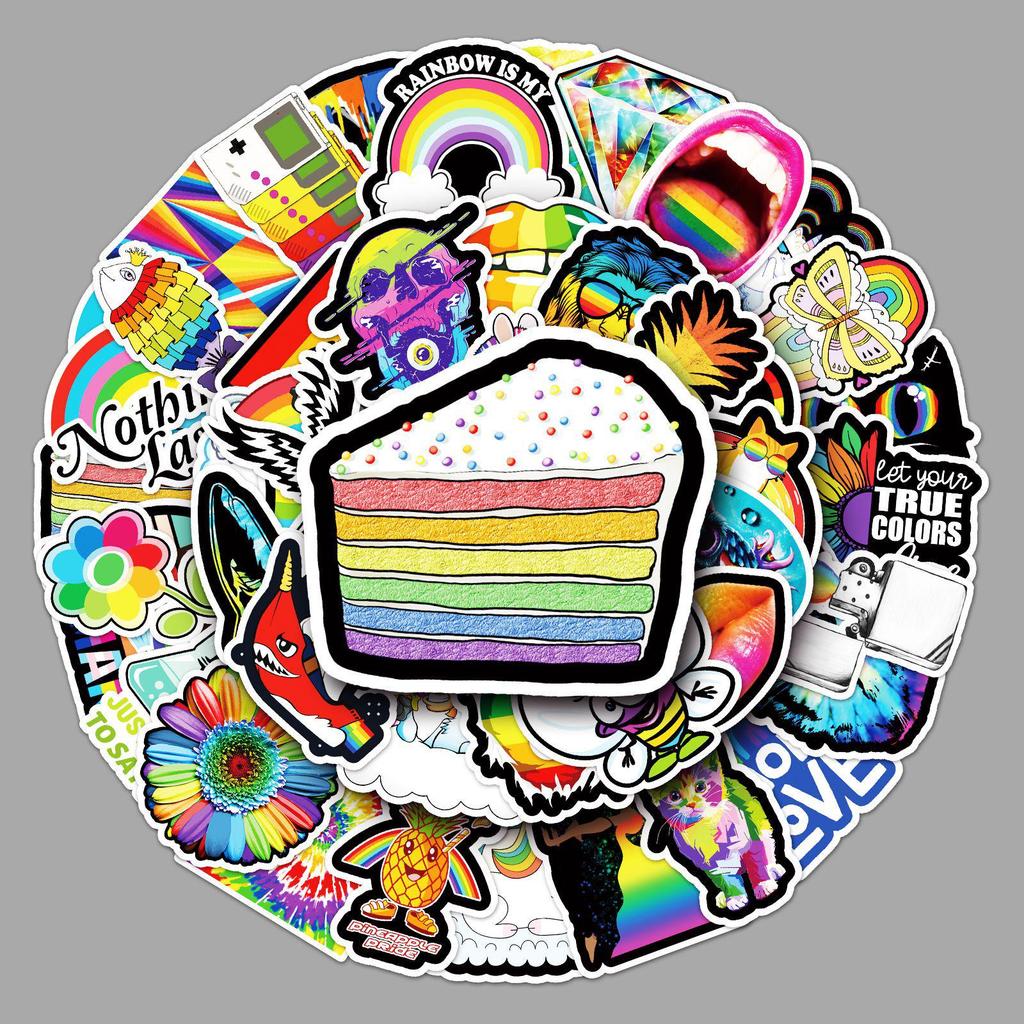 Cartoon Colored Waterproof Graffiti Stickers - 50 Sheets for Luggage, Laptop, and Car