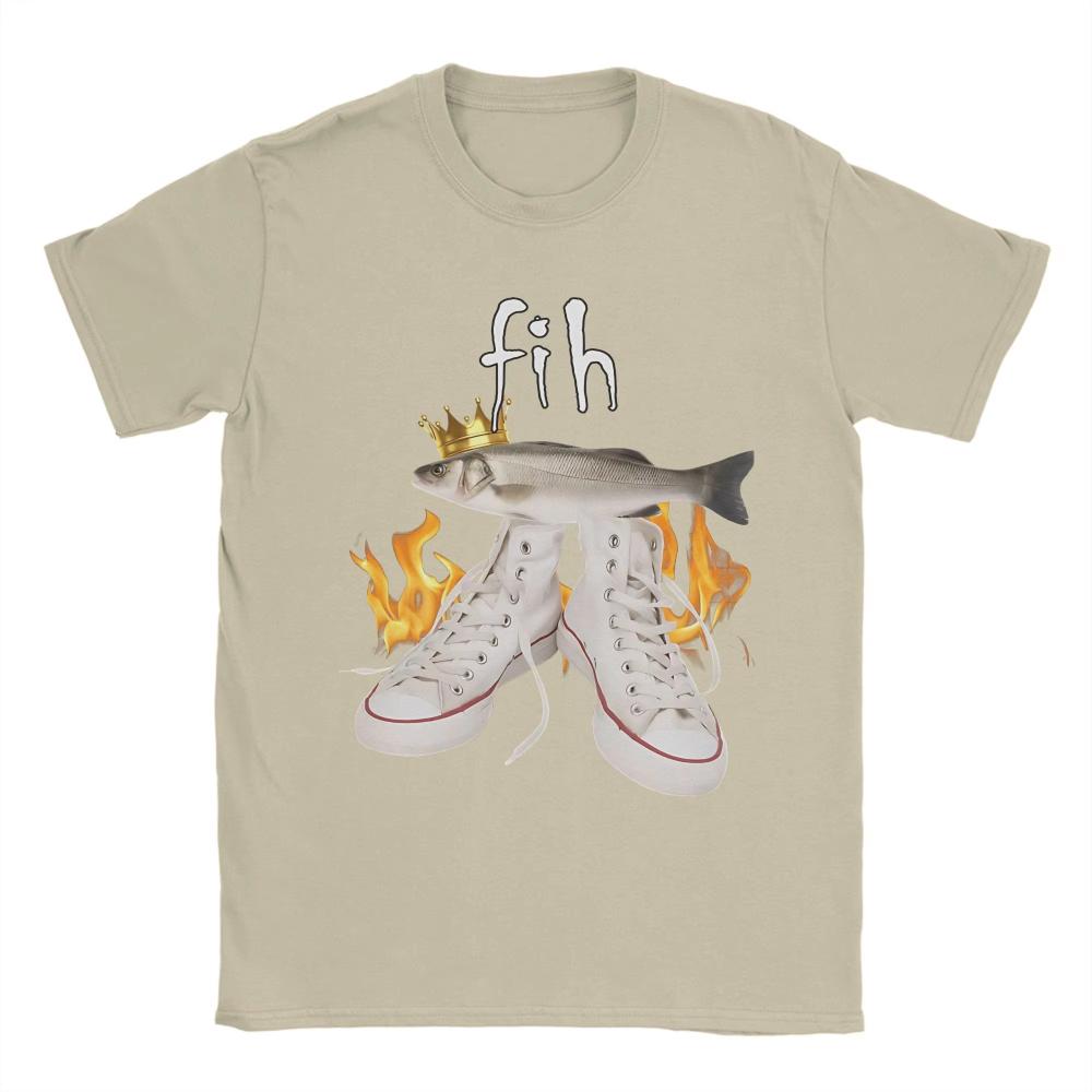 Men's and Women's Fih Funny Fish Meme Printed T-Shirt Cotton Graphic Tee Shirts Clothing Oversized Outfits