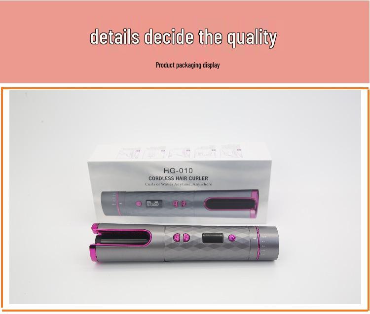 Wireless Automatic Rotating Curling Iron - Portable, Intelligent, Anti-Scald, Hair-Friendly LCD Device