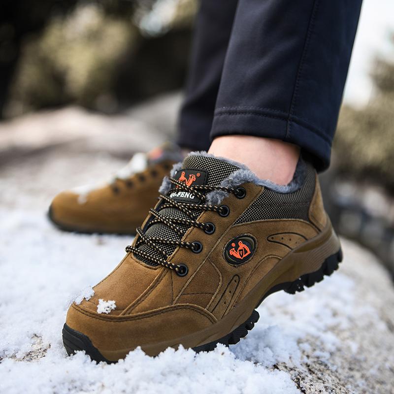 Winter Plus Übergröße Paar Anti-Rutsch und Plüsch Warm Niedrig Geschnitten Outdoor Wanderschuhe Sport- und Freizeitschuhe Wanderschuhe 36-49