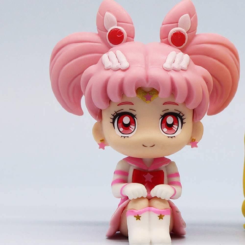 Adorable Q Version Sailor Moon Pvc Cartoon Doll Set Perfect For Car Decoration Gifts