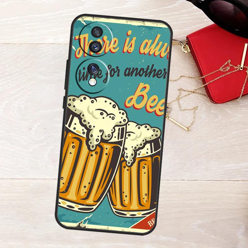 Time Drink Cold Beer Case For Honor 200 400 Pro 50 70 90 X9a X9b X9c X9d X8a X8b X8c Magic 7 Lite 5 6 8 Pro Cover