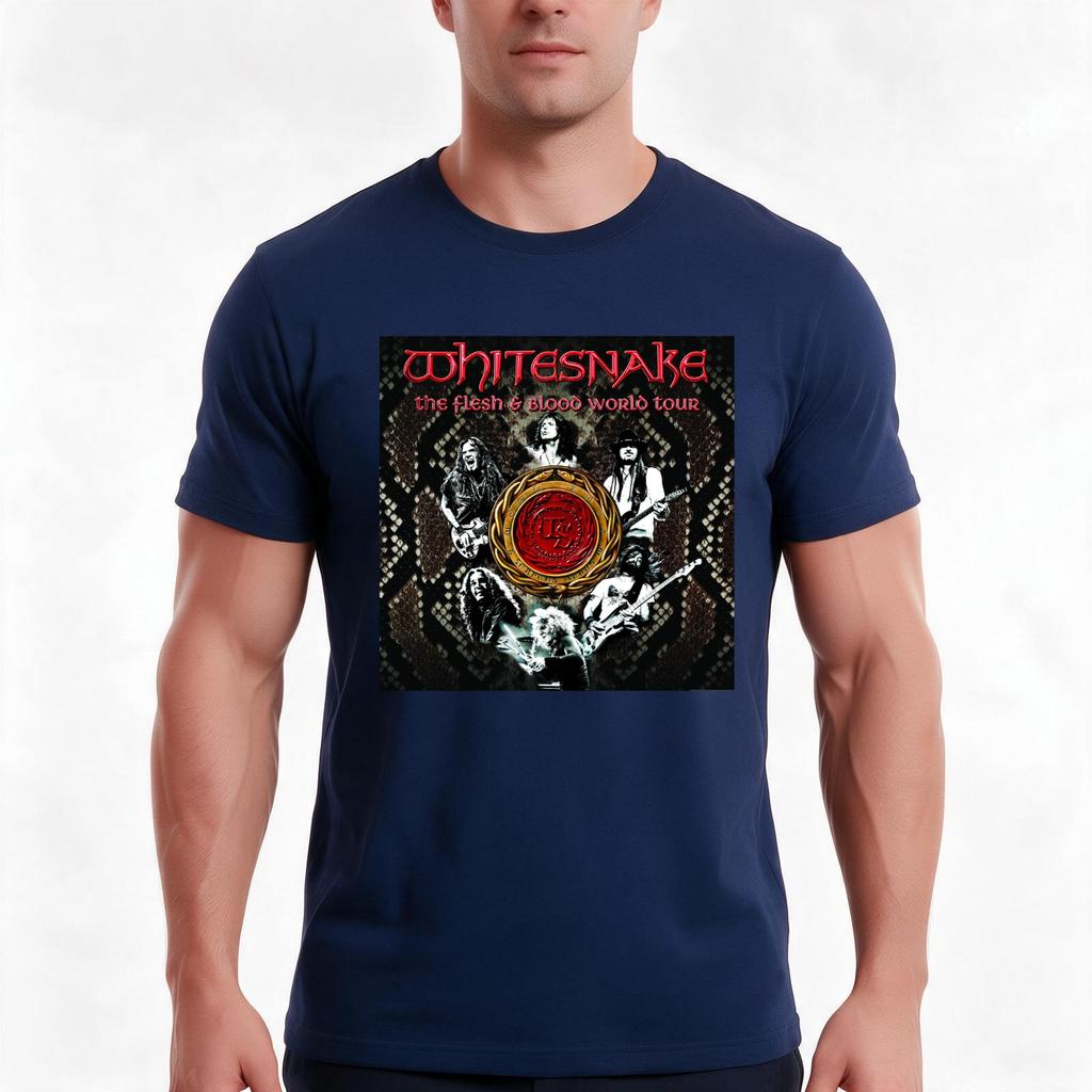 Whitesnake Band Tour TShirt Summer Casual Cotton Tee Oversized Streetwear Tops Vintage Graphic Print Loose Fit Short Sleeve