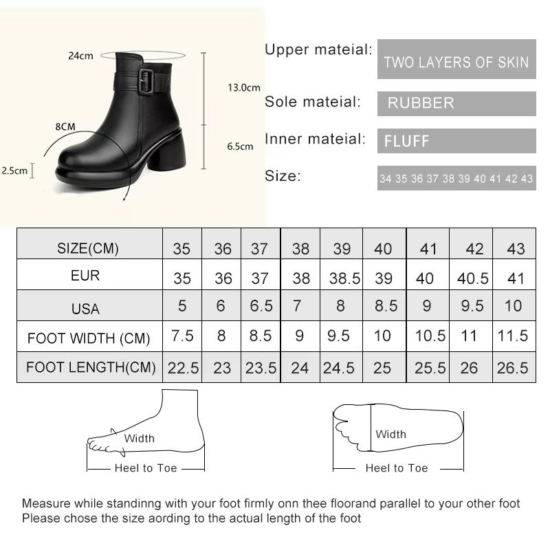 Fashion AIYUQI Women Ankle Boots Genuine Leather 2025 New High Heel Women Dress Boots Retro Natural Wool Winter Boots Women