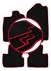 Velurové podlahové rohože s červeným okrajem pro: Opel Calibra kupé (1989-1997)