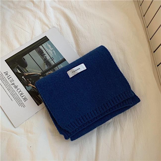 New Scarf Korean Version Ins Warm Solid Color Scarf Women's Autumn and Winter Versatile Knitted Scarf Men