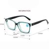 Vintage Anti Blue Light Square Reading Glasses Women For Man Myopia Customize Prescription Optical Presbyopia Frame 1.0 To 4.0