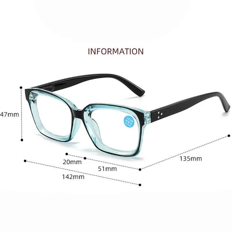Vintage Anti Blue Light Square Reading Glasses Women For Man Myopia Customize Prescription Optical Presbyopia Frame 1.0 To 4.0