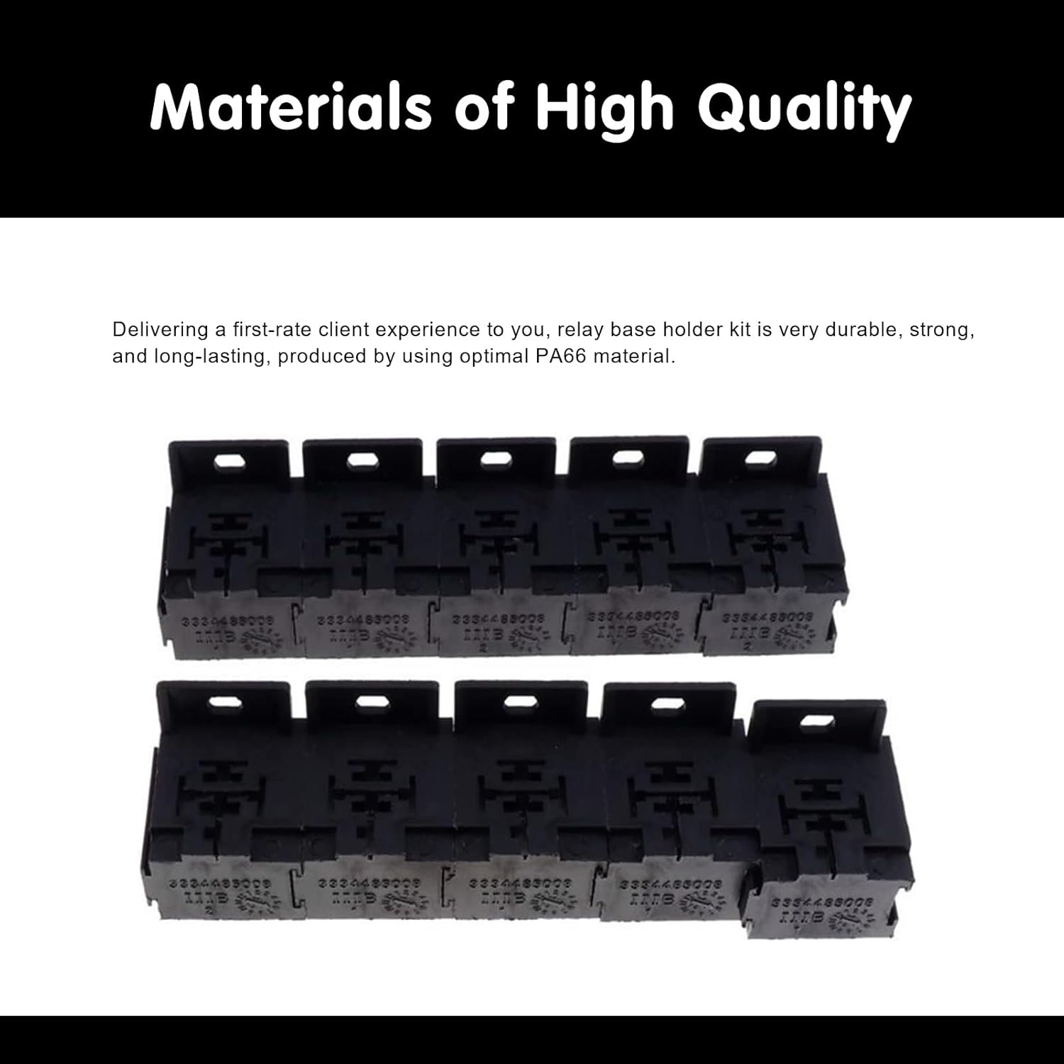 

Pack-10 Relay Base Holders, 30-80A 5 Pin Sockets with 0.2 Inches Terminals Kit, Automobile Universal Replacement Accessories, for Most Cars, Trucks