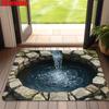 1 pieza Felpudo 3D de Torre de Agua Fantástica, Felpudo Antideslizante, Adecuado para Sala de Estar, Dormitorio, Baño, Decoración de Casa de Vacaciones