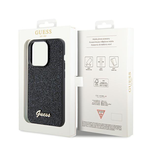 Guess Guhcp14Lpmsdgsk Iphone 14 Pro 6.1Czarny/Black Hardcase Disco Metal Script