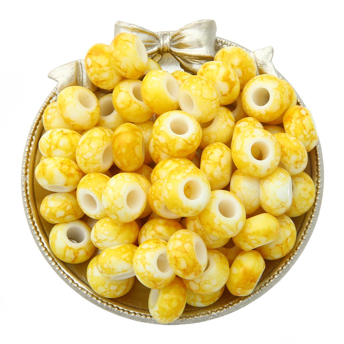 

30 шт. 15x9 мм акриловые бусины в форме цветка с большим отверстием, сплюснутые бусины в форме колеса, свободные бусины-разделители для изготовления ювелирных изделий жёлтый