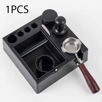 Espresso Tamping Station,Coffee Portafilter Holder Removable Knock Box Organizer for