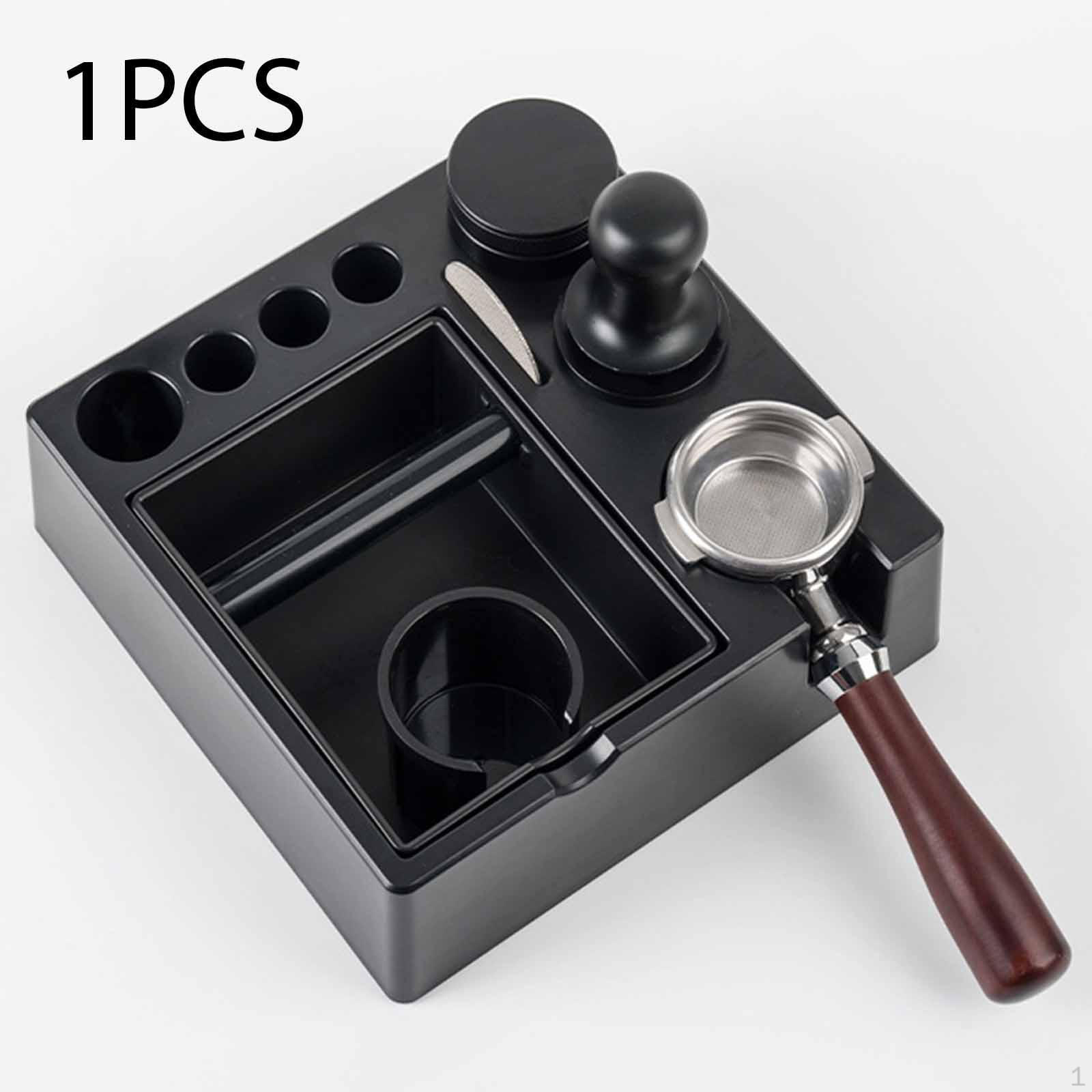 Espresso Tamping Station,Coffee Portafilter Holder Removable Knock Box Organizer for