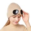 Winter Warm Knit Beanie Hat with Goggles Fleece Lined Windproof for Men Women Outdoor Skiing Cold Weather