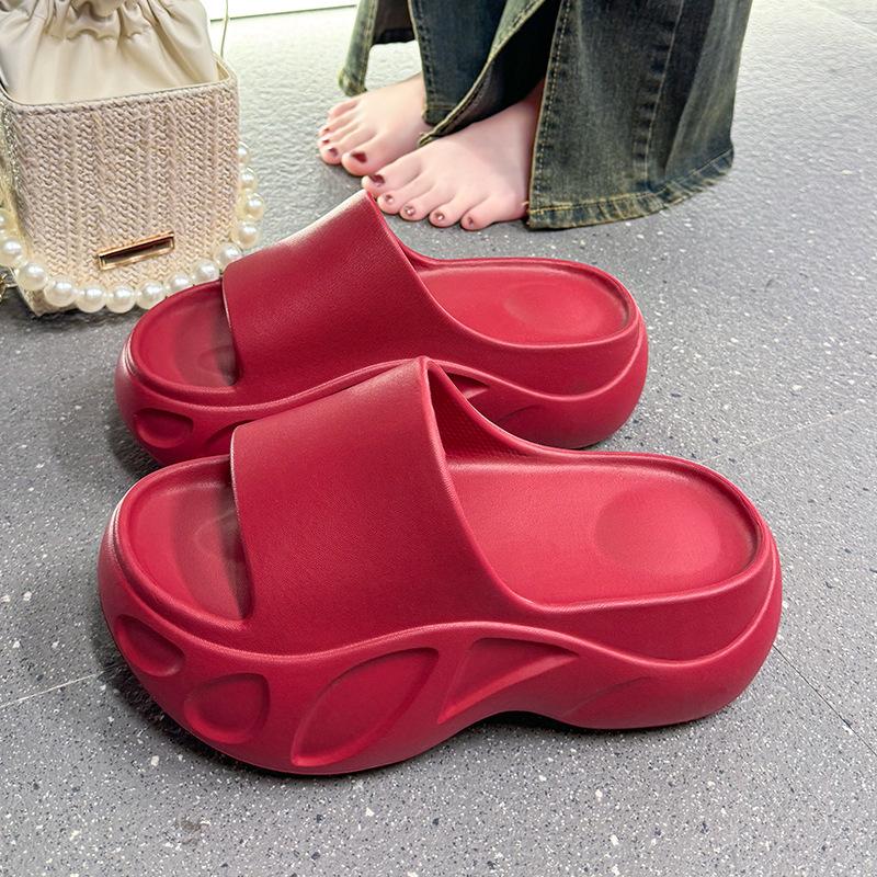 

Маленькие шлепанцы на высоком каблуке женские новые нескользящие мягкие подошвы на толстой подошве модные универсальные простые EA верхняя одежда увеличивающие рост шлепанцы 40-41