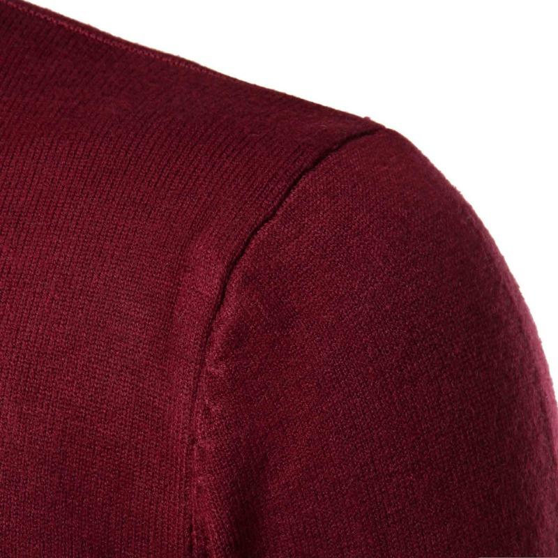 Men S Slim Fit Turtleneck Pullover Knit Sweater Black Autumn Winter