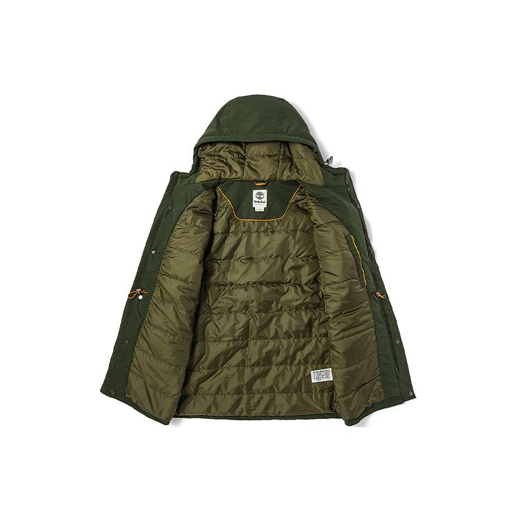 Timberland Puffer Jackets Men's Luggage Bag Green Hooded Thickened A4392-U31