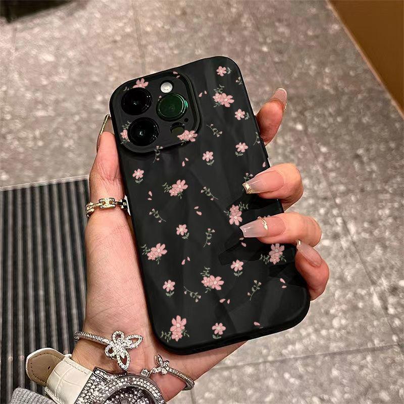 Full Screen Pink Floral iPhone17promax Mobile Phone Case, Suitable for Apple 16promax Fold 15 Matte.