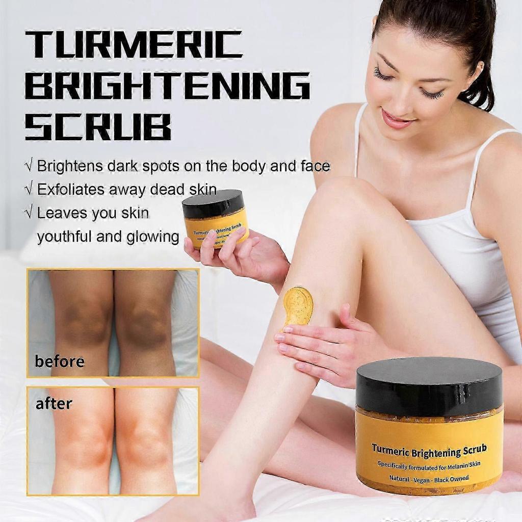 Turmeric Body Scrub 100g, Exfoliating Body Scrub Turmeric Body Scrub and Skin Hydrating Cleansing Exfoliator for Dark Spots Removal