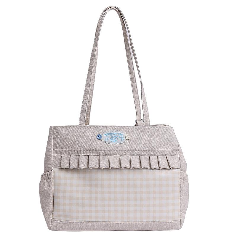 

New cute large-capacity transparent badge millet bar shoulder bag tote big bag going out 31*14*23 белый