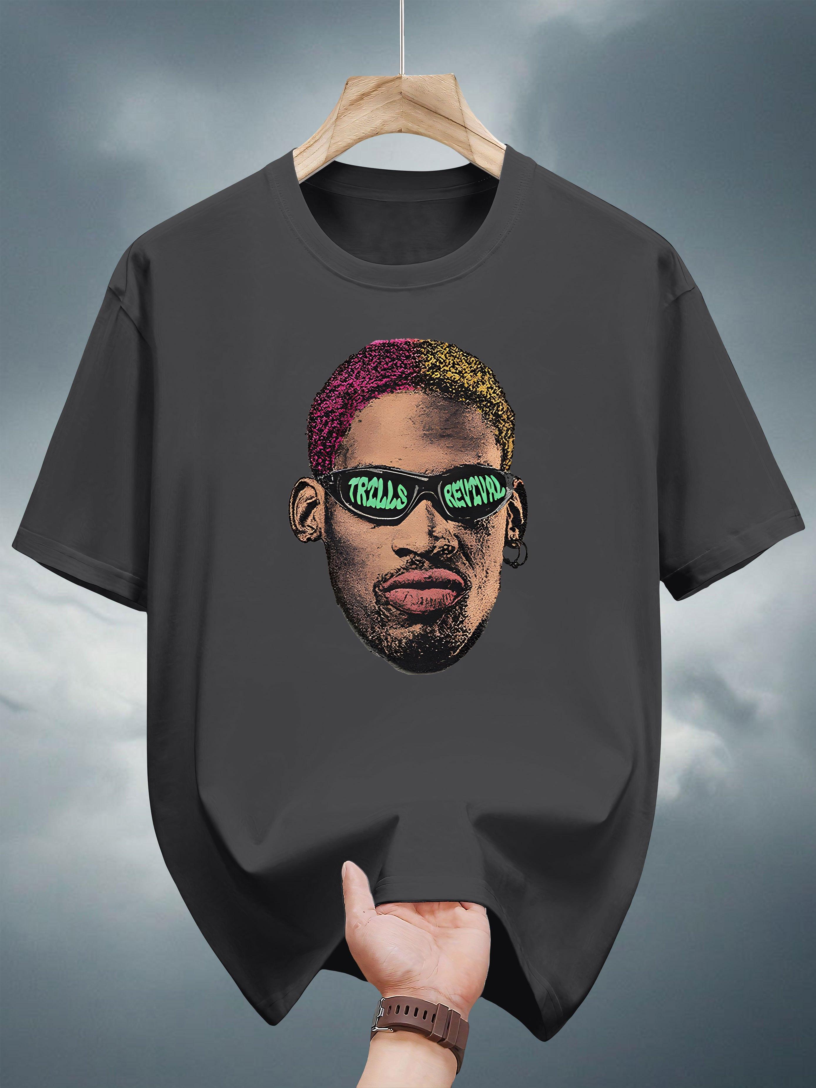 Graphic Print T-shirt - Vibrant Pink Hair & Fashion Glasses Design S