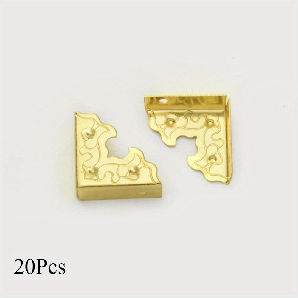 20Pcs Antique Furniture Accessories Metal Corner Protector Metal Crafts Jewelry Box Edge Safety Guard Cover Wooden Box Decorative Corner Protector