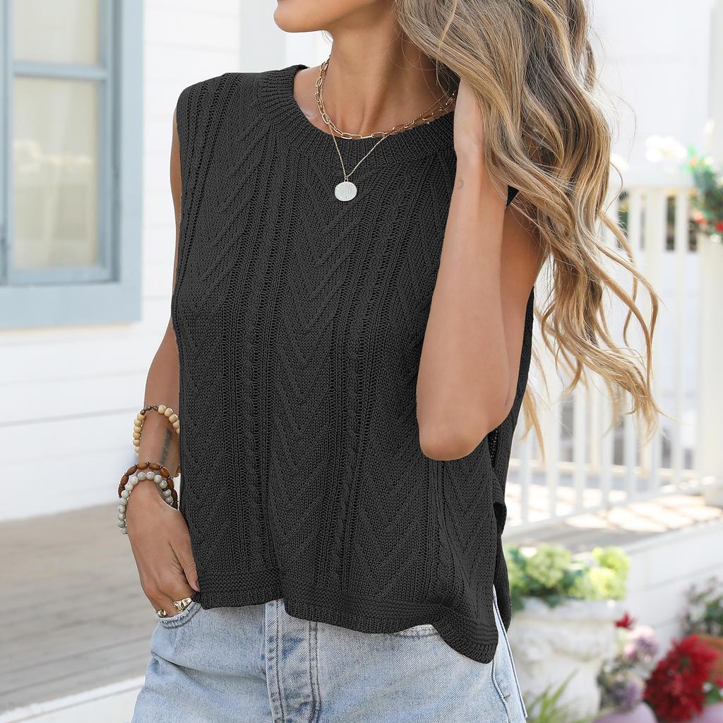Women's Casual  Sleeveless Sweater Vacation Top