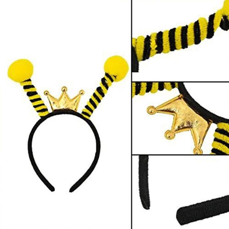 1set Cute Students Halloween Cartoon Bee Hairhoop & Sunglasses for Cosplay Party
