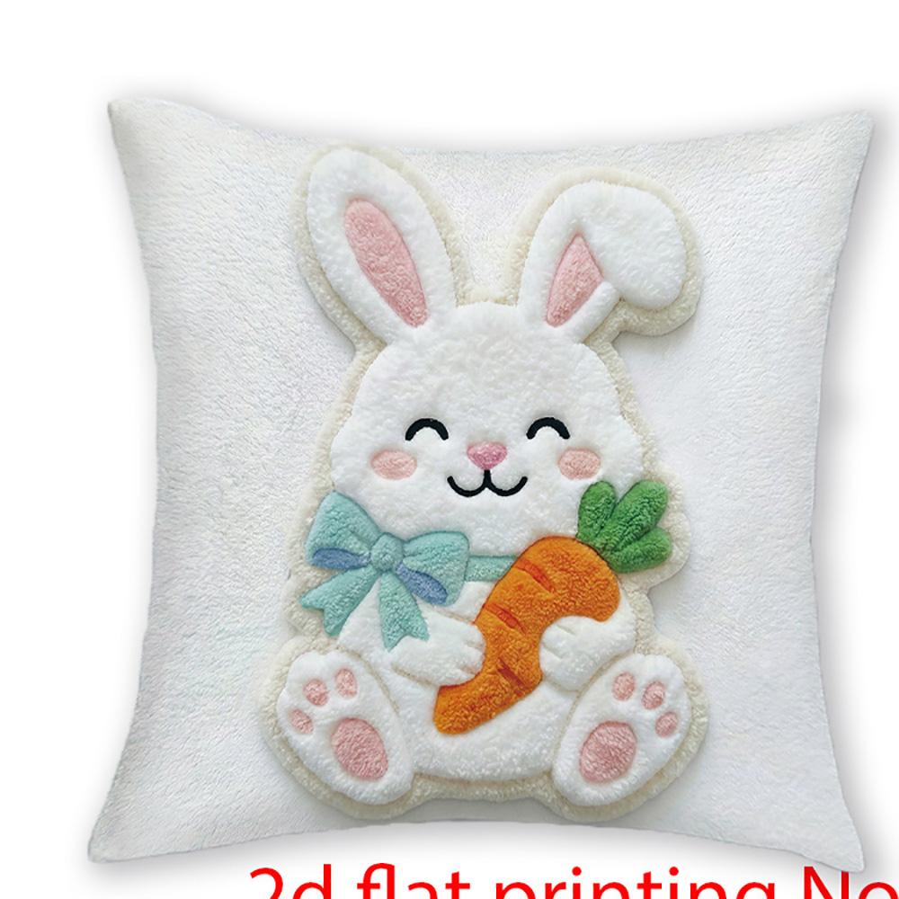 1/4pcs Easter-themed Cute Pillowcase with Bunny Egg and Lamb Designs Sofa Cushion Cover Home Bedroom Room Decoration