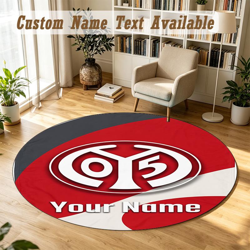 Round Rug Custom NameMainz 05 Pattern Non Slip Carpet Home Floor Decor