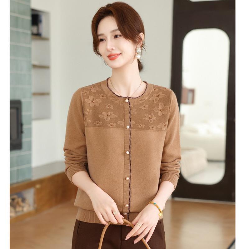 Women's Pullover Mother-in-law Clothes Autumn and Winter Thickened Mother Sweater Medium Women's Knitted Top