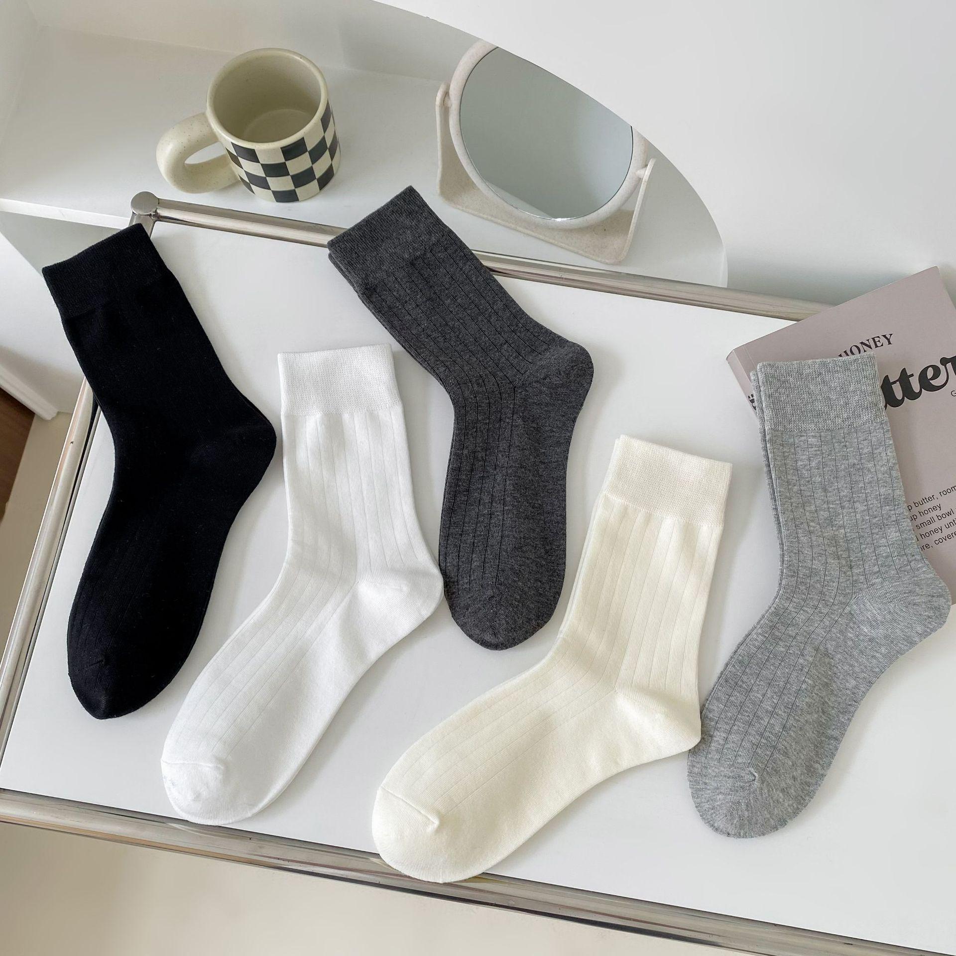 

Балетные носки-гольфы: Женские туфли в стиле Мэри Джейн, универсальные вертикальные полоски, средней высоты голенище для осени и зимы. OPP Simple