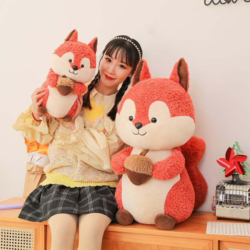 Squirrel Plush Cartoon Toy Cute Stuffed Animal Dolls Decorations Kids Gifts