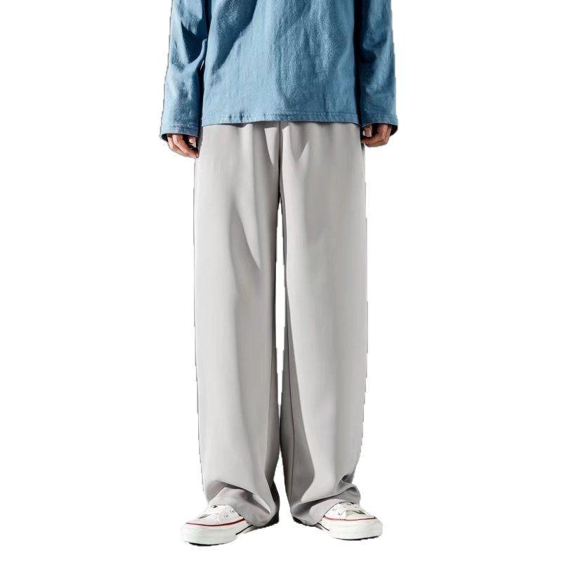 Pants Men's summer thin loose trendy brand ice silk wide-leg pants trendy versatile trousers