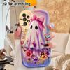 Phone Case: 2D Flat Samsung Galaxy A34 A35 M05 M06 S20 S22 S21 FE Plus 5G Protective Case, Couple Style, Light Pink Ghost, Christmas and Halloween Gif