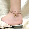New Titanium Steel Foot Chain for Women, Bohemian Fashion Sea Star Shell Fish Tail Pendant Double layered Foot Ornament