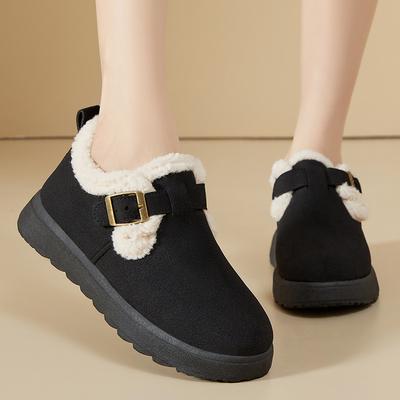 Schoenen Dames katoenen schoenen Winter nieuwe mode veelzijdige katoenen laarzen Fleece verdikte one-pedal sneeuwlaarzen
